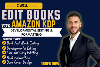 do book editing, amazon KDP formatting and developmental editing