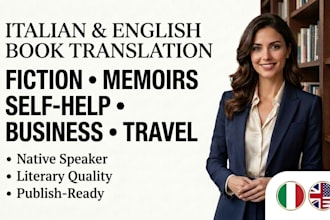 translate and edit your book from english to italian or italian to english
