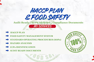 create haccp plan, sops and food safety documents audit ready
