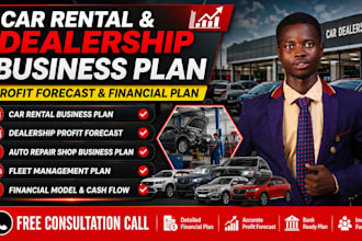write car rental dealership profit forecast business plan auto repair shop fleet