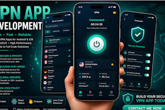 develop vpn app android ios admin panel openvpn wireguard admob passive income