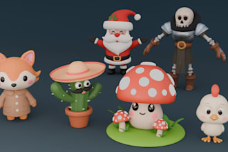 create stylized 3d characters for games or animation