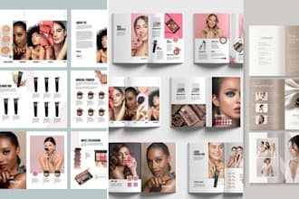 design printable product catalog brochure for cosmetic skincare, medspa lookbook