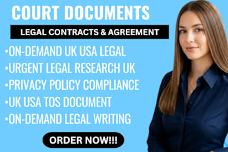 do legal research, legal motion, privacy policy, tos, legal document UK USA