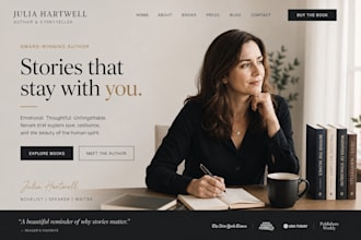 build squarespace book author website writer portfolio publishing website