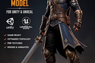 realistic 3d game character stylized 3d character model for unity unreal engine