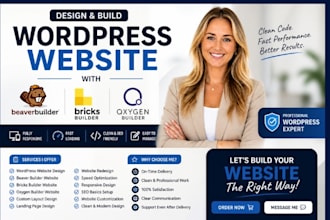 build wordpress website using beaver buider bricks builder or oxygen builder