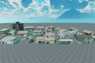 3d roblox map, low poly environment, 3d low poly, roblox low poly, roblox game