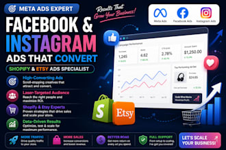 run shopify facebook ads, etsy meta advertising campaign, fb lead generation ads