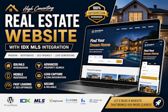 design a high converting real estate website with idx mls integration