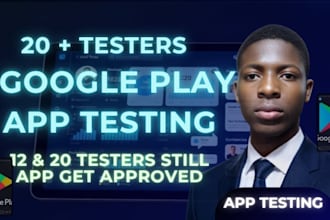 provide closed testing 20 testers 12 testers mobile app testing 12 testers