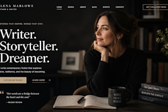 build squarespace writer portfolio website author brand publishing site
