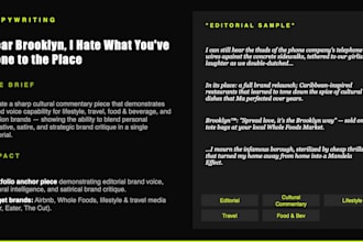 write compelling editorial and long form copy for your brand