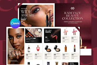 design skincare cosmetics product catalog, spa, beauty line sheets, lookbook
