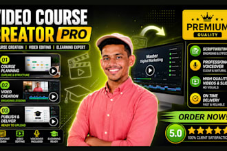 course creator, course video editing, course content creation, elearning video