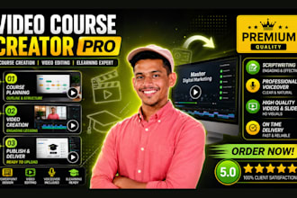 course creator, course video editing, course content creation, elearning video