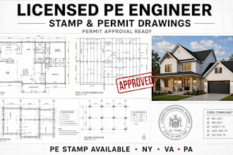 licensed structural pe stamp for virginia pennsylvania new york permit drawings