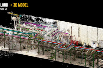 create 3d piping model from point cloud scan to bim