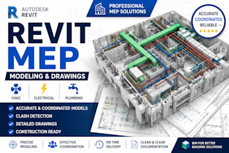 do revit mep modeling, hvac, electrical and plumbing drawings