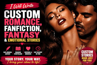 write romance, fanfiction, fantasy erotica nsfw stories for you