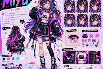 design and rig a professional live2d vtuber model for your debut