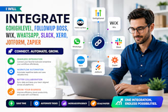 integrate gohighlevel followup boss wix whatsapp slack xero jotform zapier