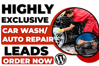 generate car detailing auto repair car wash leads build car detailing website