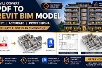 convert PDF to revit bim model fast with accurate floor plan dimensions