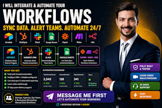 integrate airtable hubspot slack googlesheet zapier make n8n workflow automation