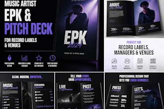 design a music artist epk pitch deck for record labels and venues media kit