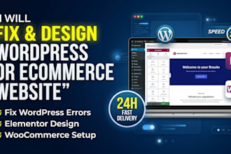 fix webseite wordpress, ecommerce website, elementor and develop your business