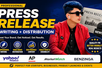 write and distribute press release to media outlets for your brand awareness