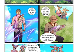 draw cute nsfw comic, sfw comic, comic book, furry art, comic illustration