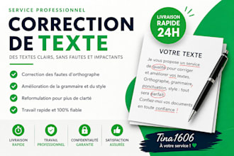 je vais rédiger et corriger vos textes rapidement
