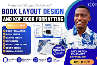 do book layout design, kdp book formattig, book cover design