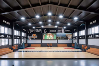 design 3d sports complex facilities stadium tennis club courts gym 3d model