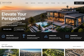 design squarespace drone photography website real estate drone service website