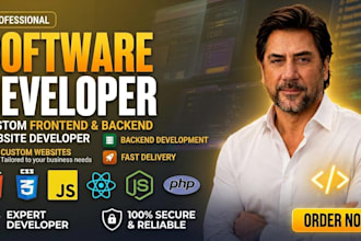 develop a software developer custom frontend and backend website developer