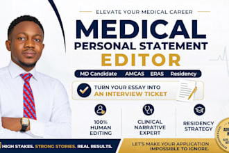 edit your medical school personal statement or eras application