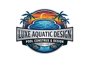 create modern swimming pool company logo t shirt design