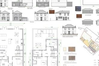 draw UK building regulation and planning permission plans for conversions