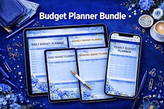 design a budget planner ebook, finance workbook or expense tracker in canva