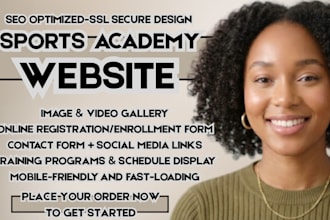 sports academy website team website training website athlete showcase website