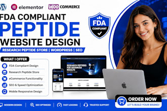 build fda compliant peptide website reserch peptide store wordpress website seo