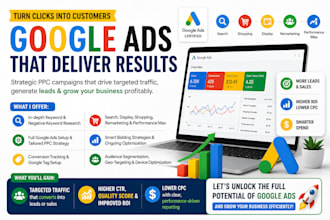 setup and manage google ads adwords, ppc campaigns as ads manager expert