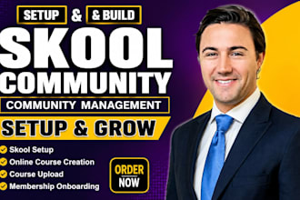 setup skool community kajabi course skool community manager skool online course