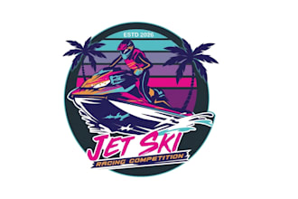create a modern jet ski logo t shirt design