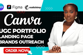 design ugc portfolio landing page, canva portfolio website, canva media kit