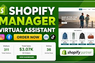 be shopify manager and shopify virtual assistant for shopify cro, store manager