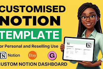 do custom notion notion template notion workflow notion for etsy gumroad amazon